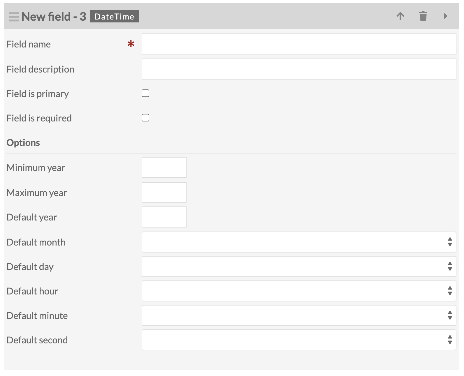 Empty date-time field block