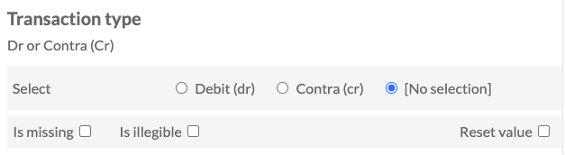 Radio block in transcription view, as described
