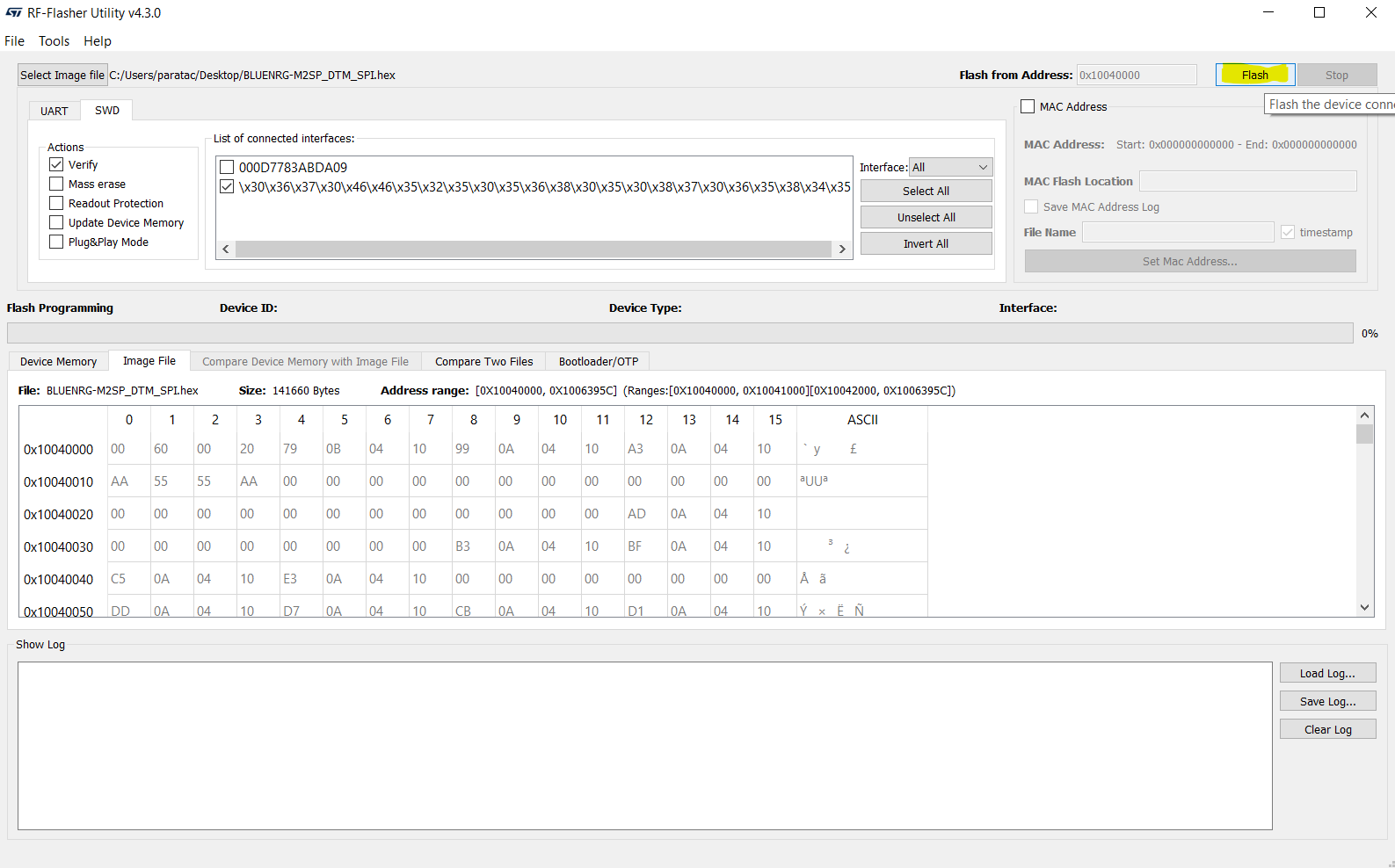 "Load and flash the new firmware into BlueNRG-2 chip"