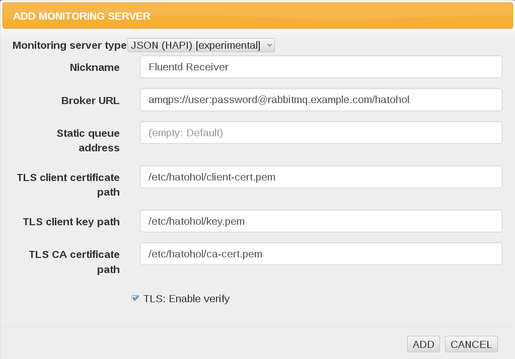 HAPI JSON configuration Web UI