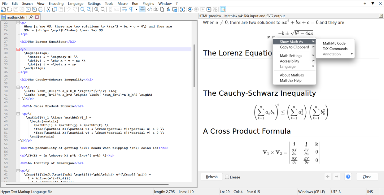 MathJax rendering demo