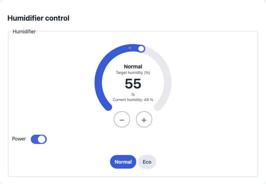 Portal humidifier control