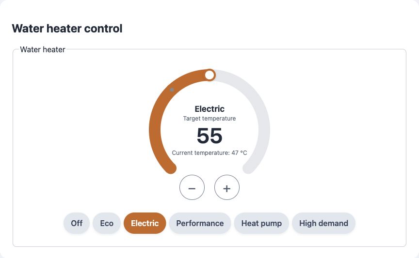 Portal water_heater control