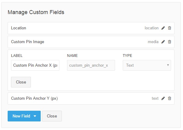 Custom Pin Anchor X Field for Map Widget