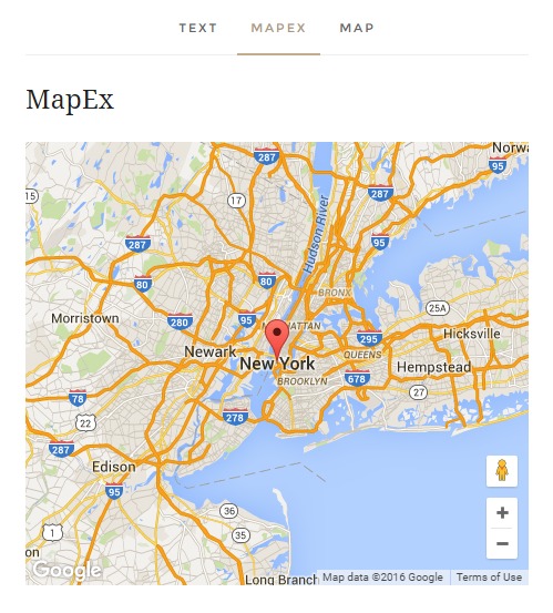 Map widget settings with URLs and links