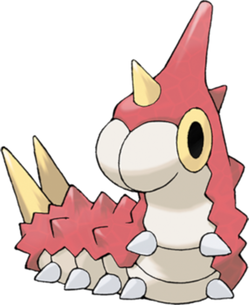 Using the spikes on its rear end, Wurmple peels the bark off trees and feeds on the sap that oozes out. This Pokémon's feet are tipped with suction pads that allow it to cling to glass without slipping.