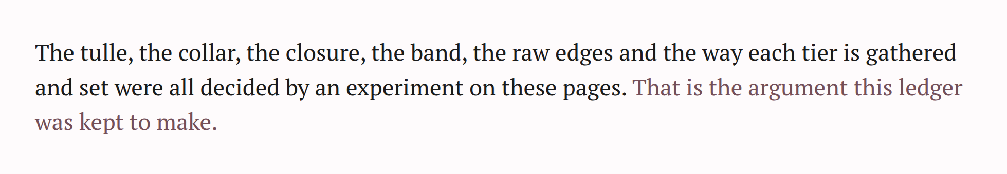 The closing statement on page 12, its last clause set in Wine emph