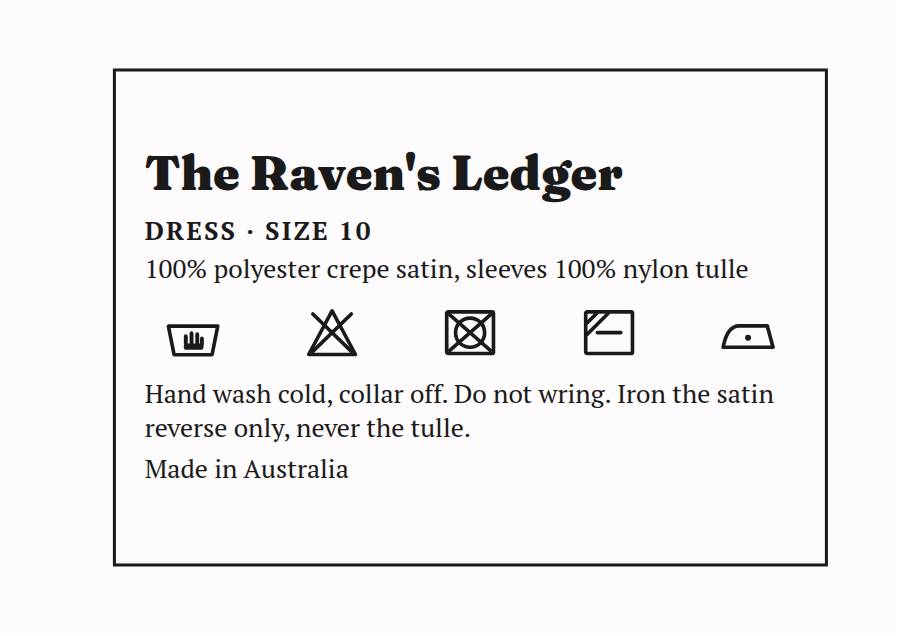 Dress label, size 10