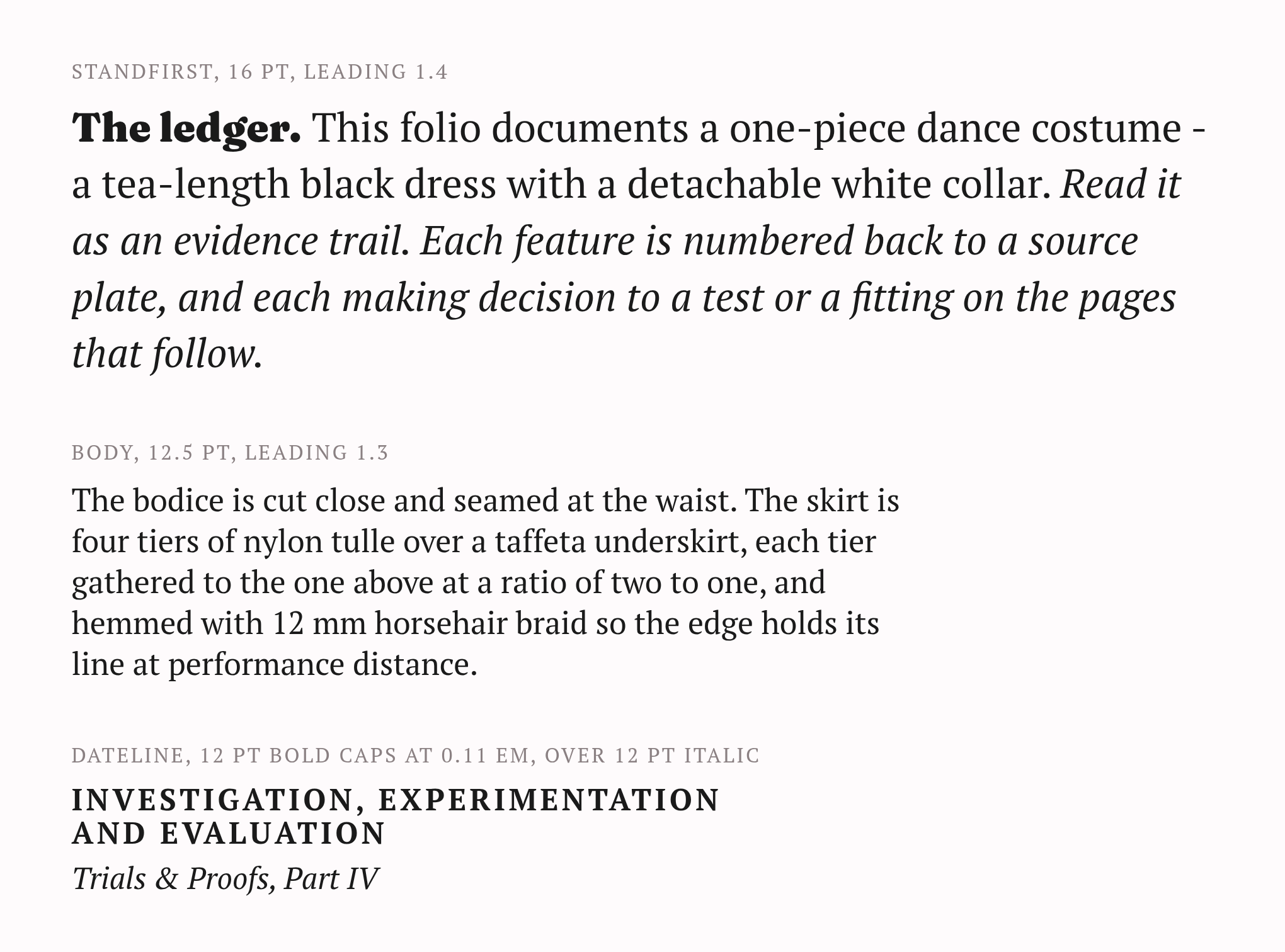 PT Serif: the standfirst, a body paragraph and the masthead dateline