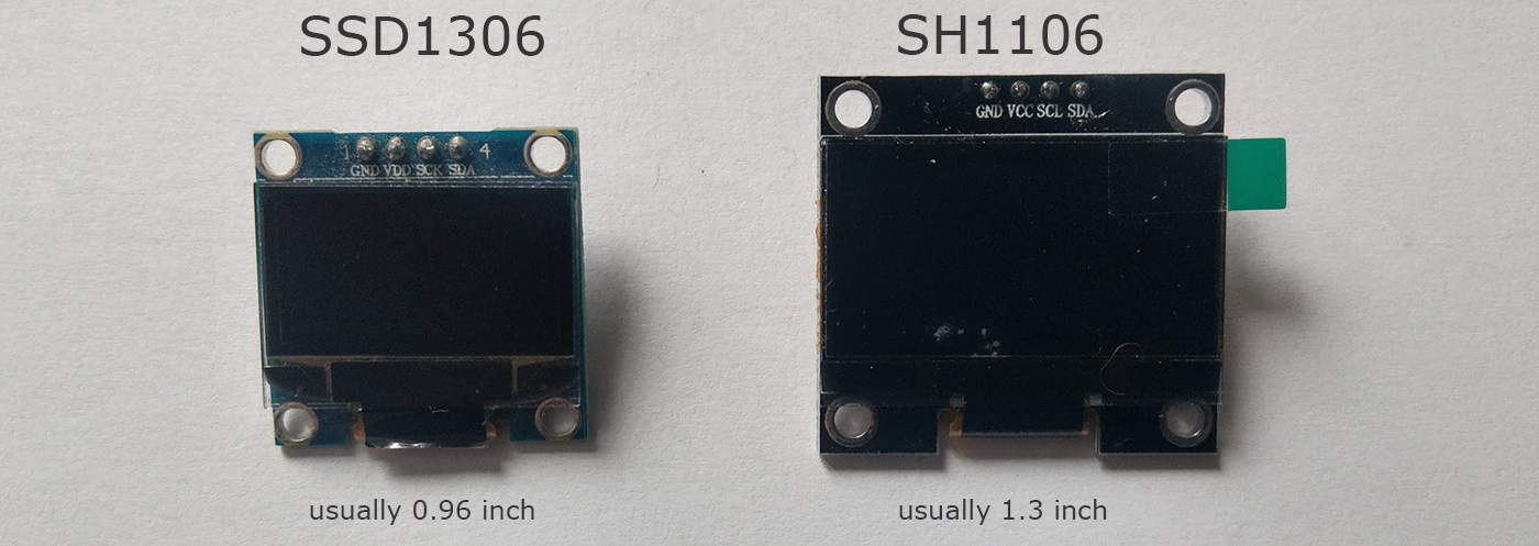 PICTURE SSD1306 vs SH1106