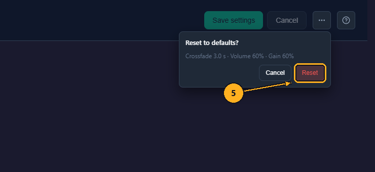 Confirm the reset