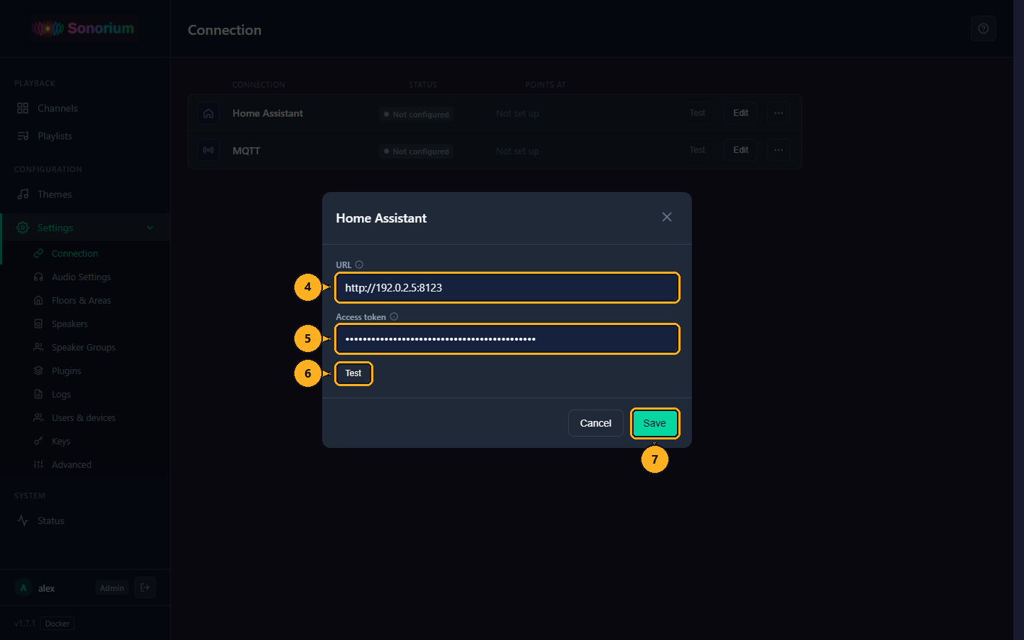 Type the address and the token