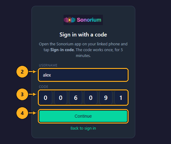 Sign in with a code