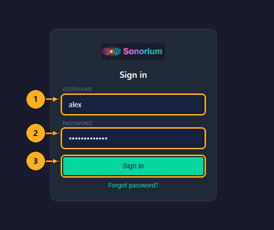 The Sign in screen