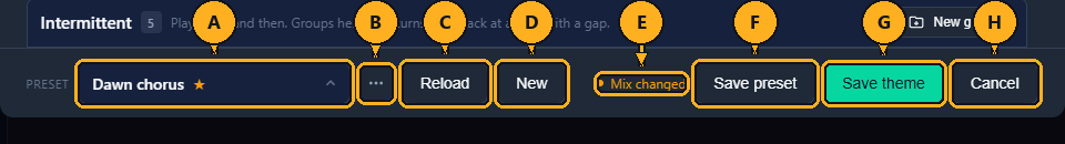 The presets bar