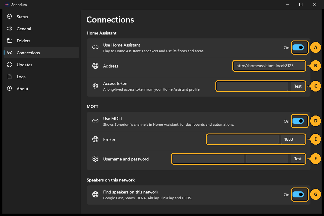 The Connections page