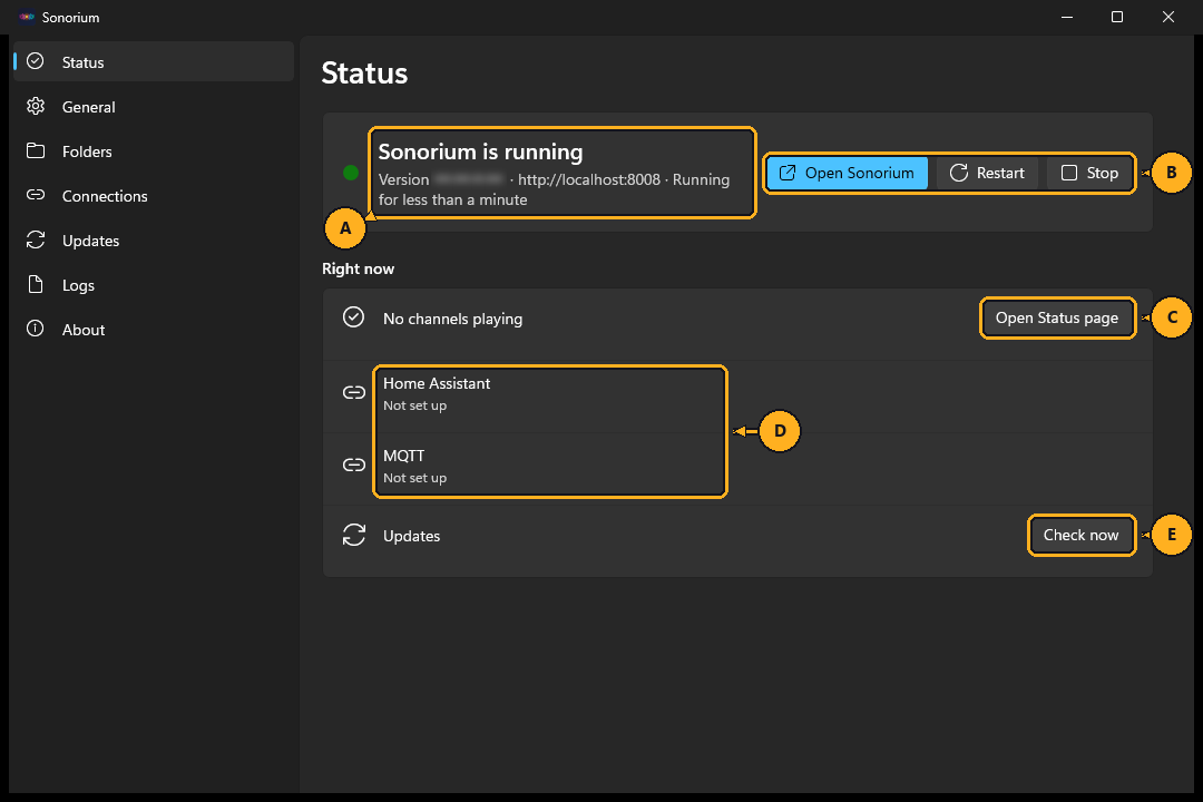 The Status page