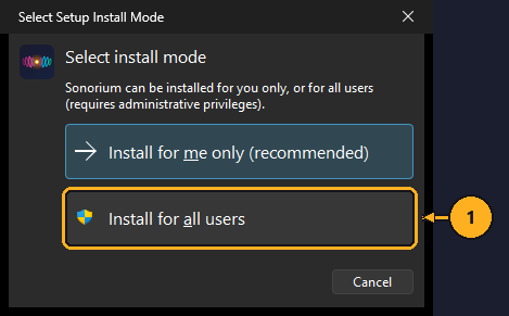 Click Install for all users