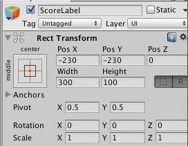 ScoreLabelのRectTransform