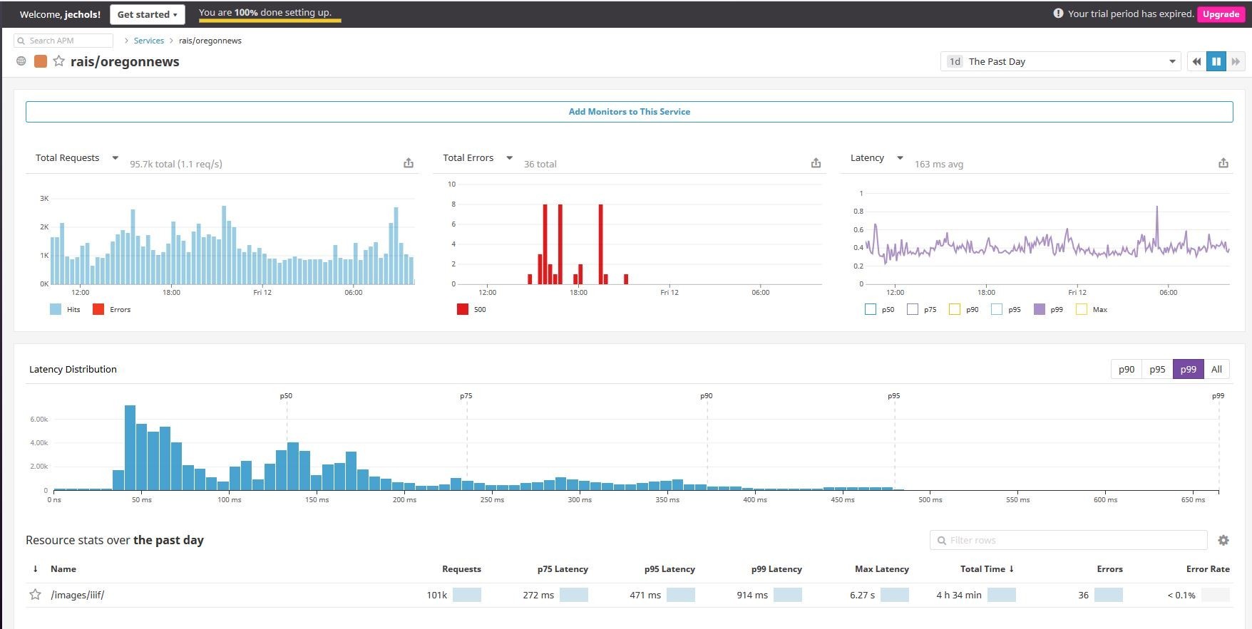 Performance monitoring statistics for RAIS