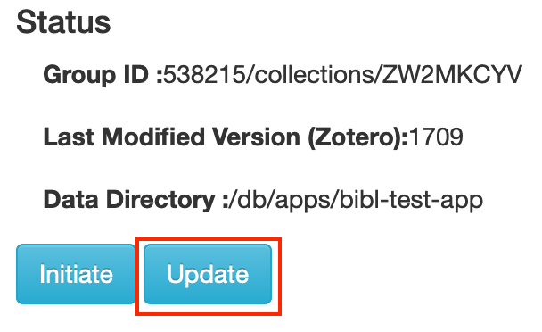 Update screen for zotero2bibl app
