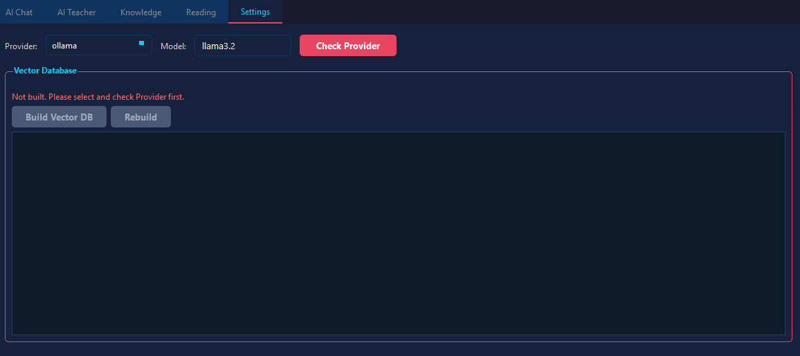 AI Settings Tab — Provider Config