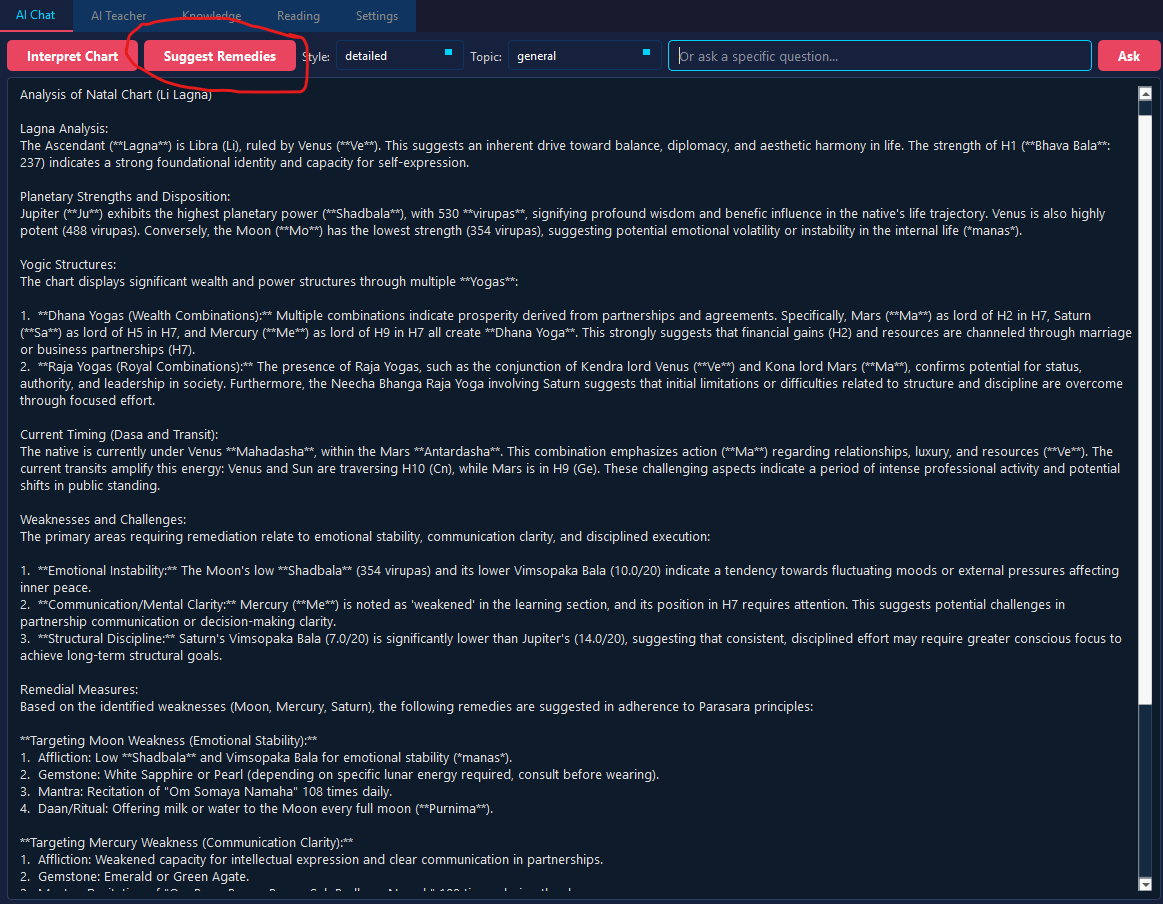 AI Chat Tab — Remedies