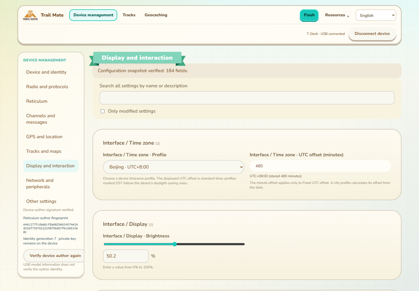 English device management workspace