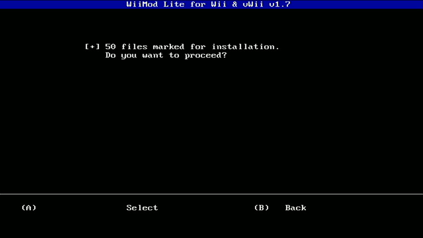 WiiMod Lite *.wad install confirmation