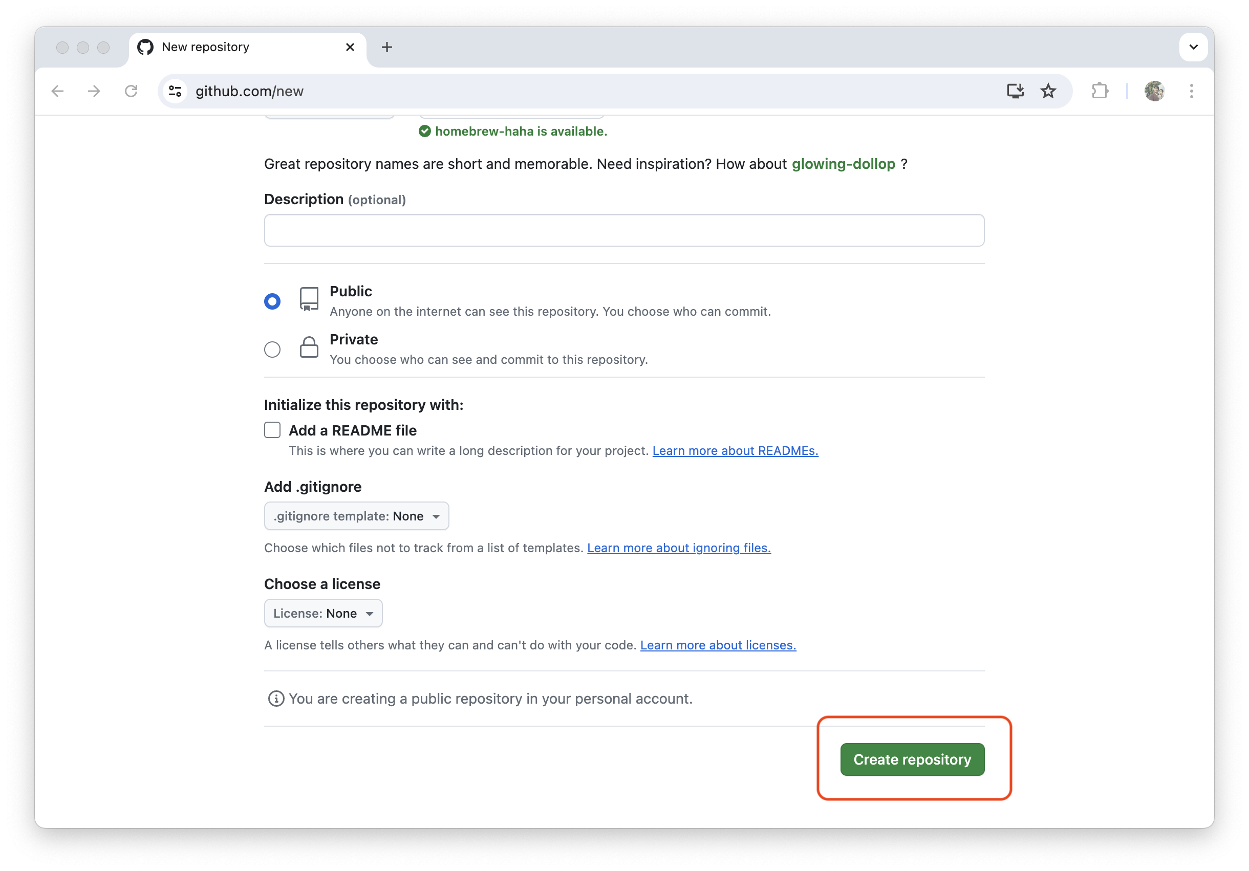 Github - Create new repository