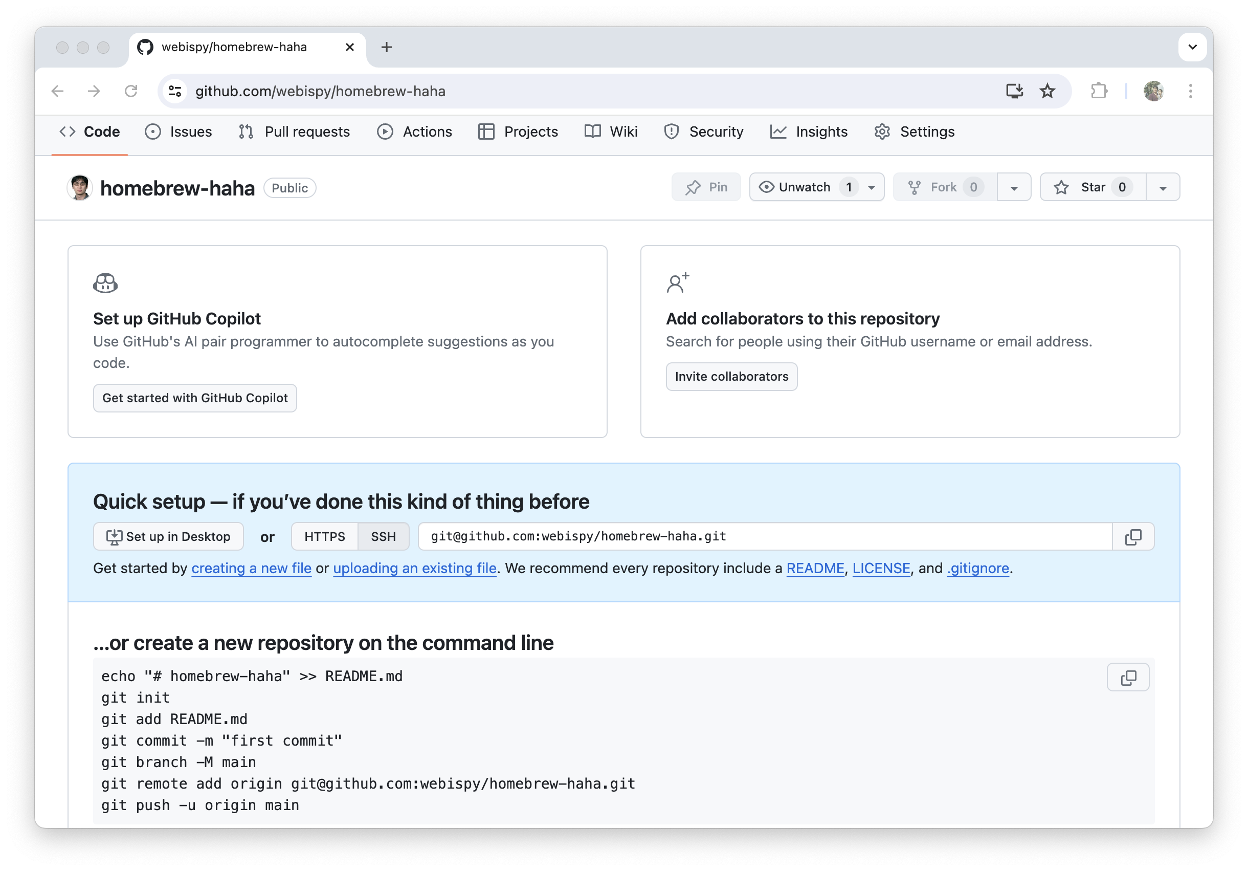 Github - New repository Created