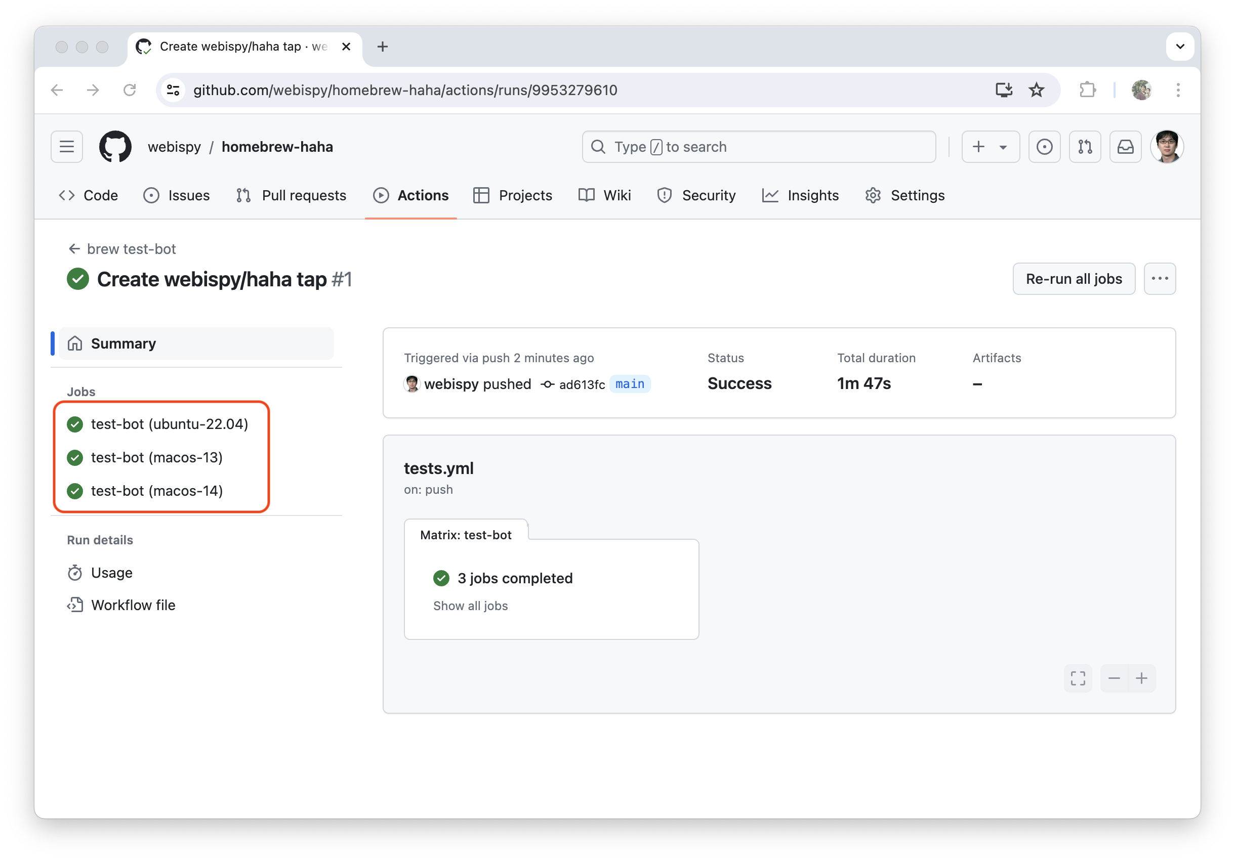 Github - Action jobs