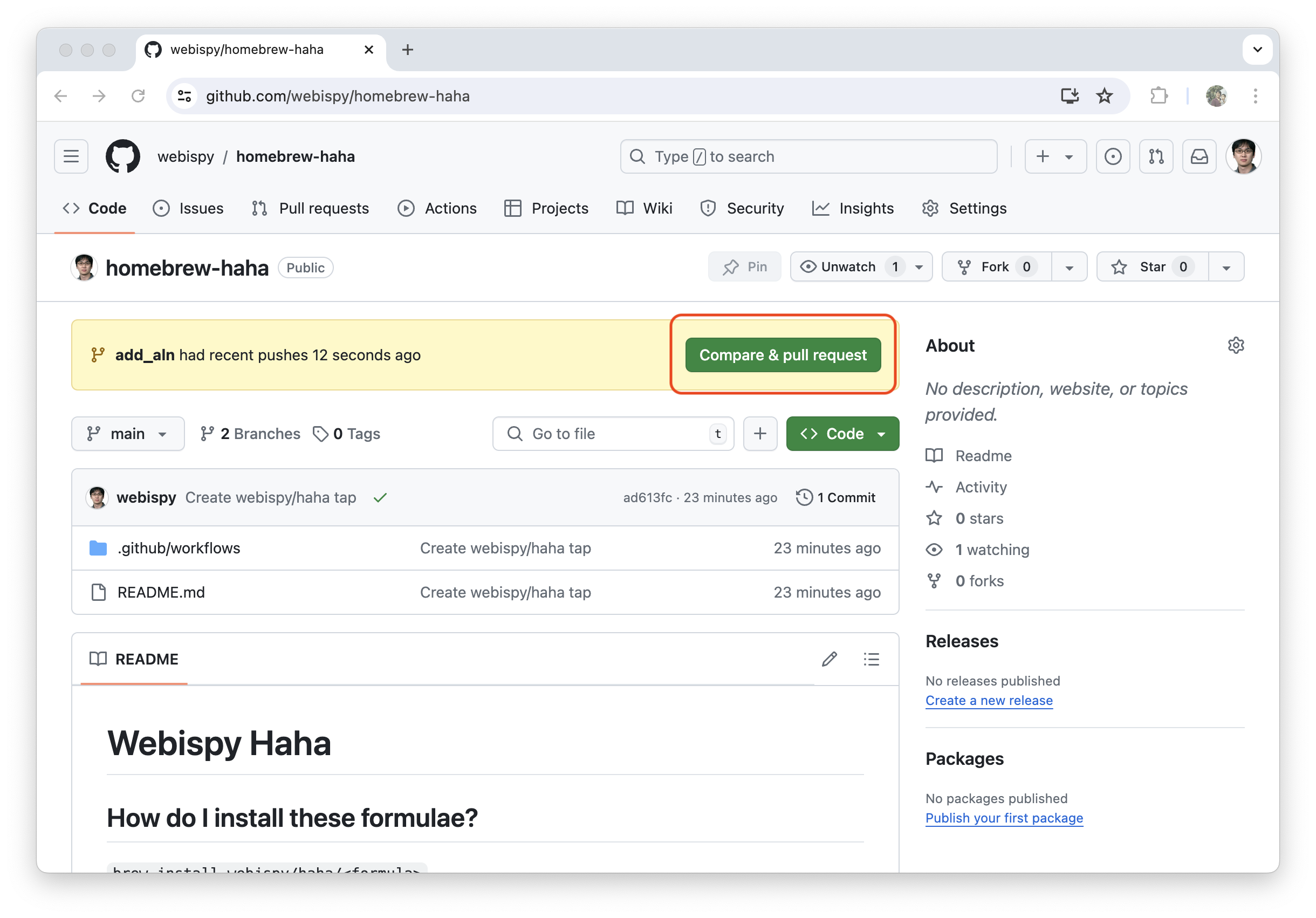 Github - Pull request noti