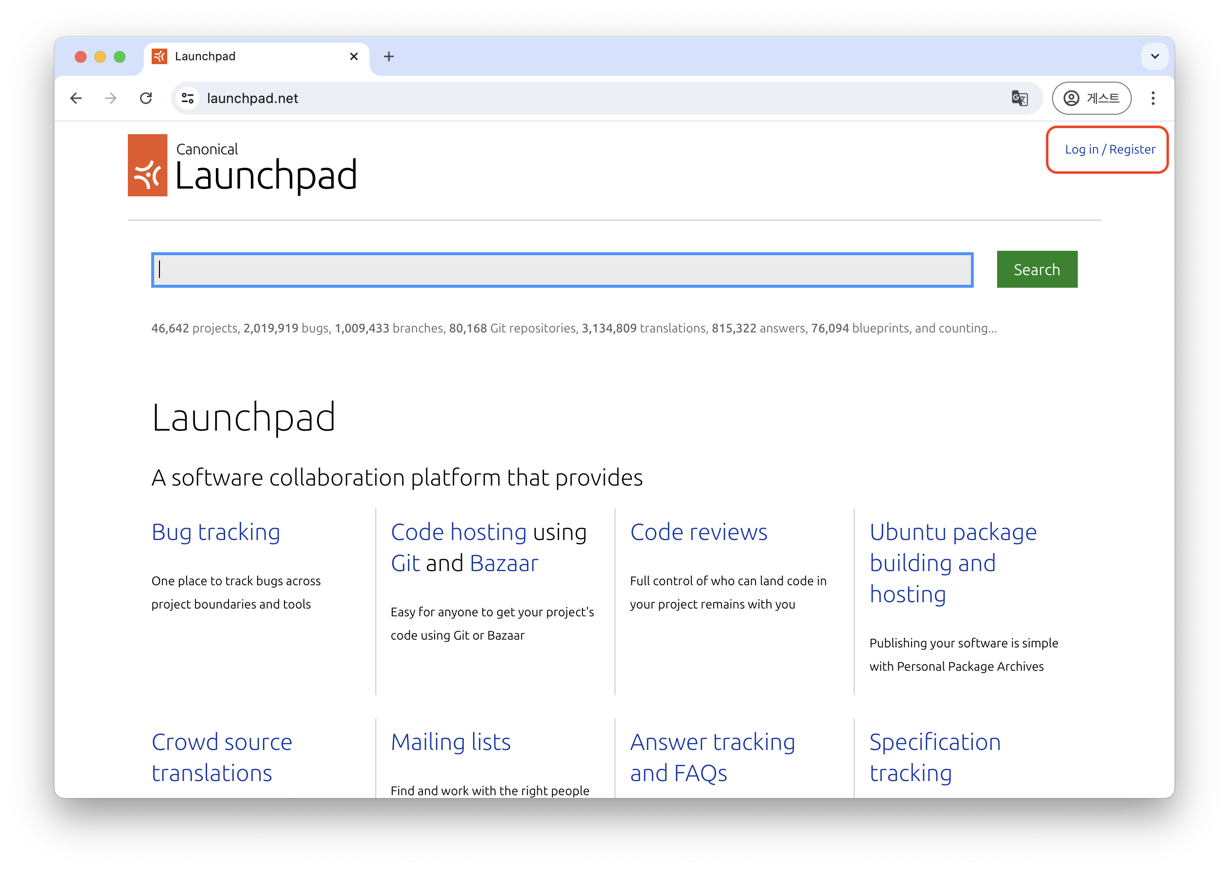 Launchpad Homepage