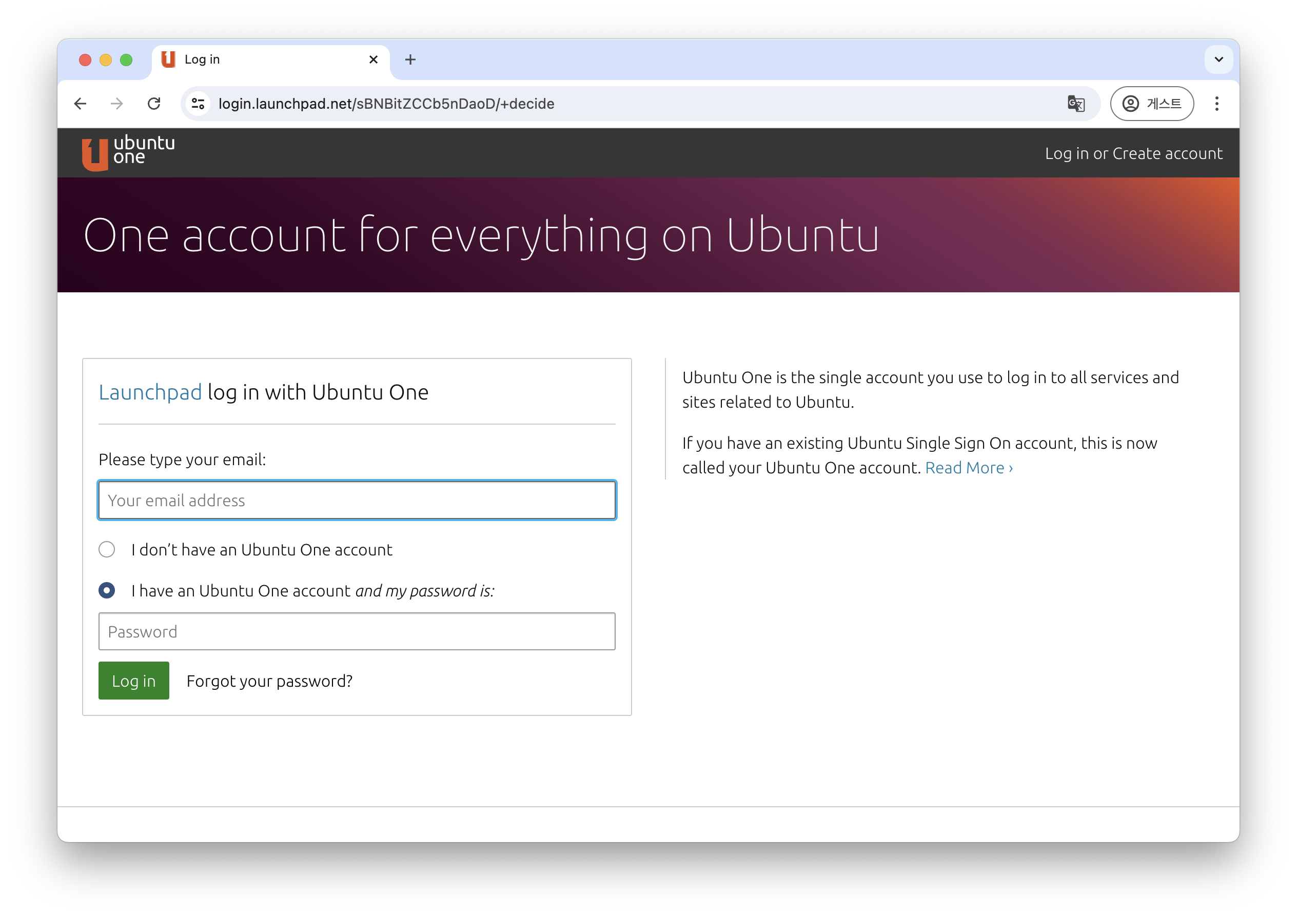 Launchpad login