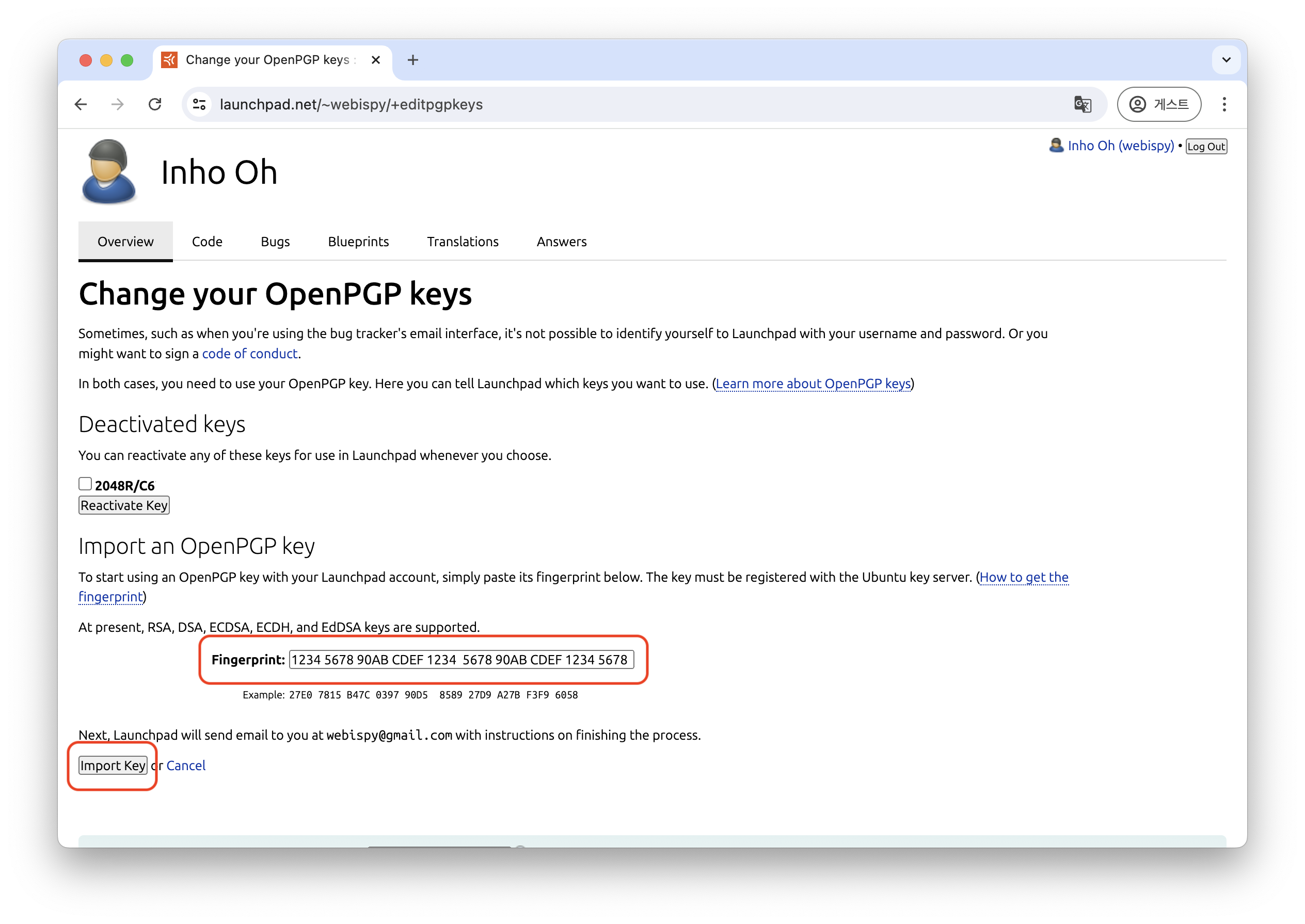 Import PGP