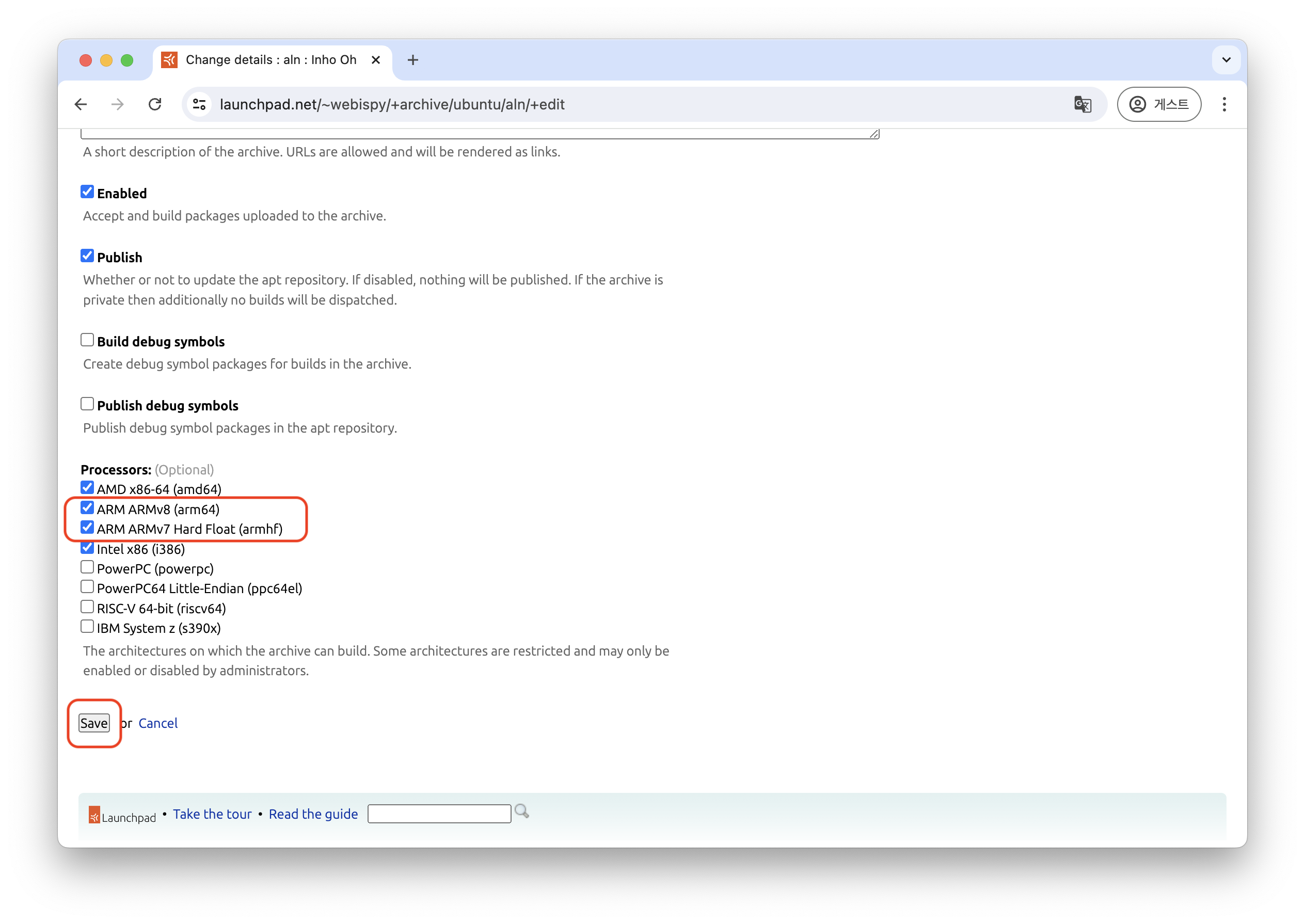 Change details