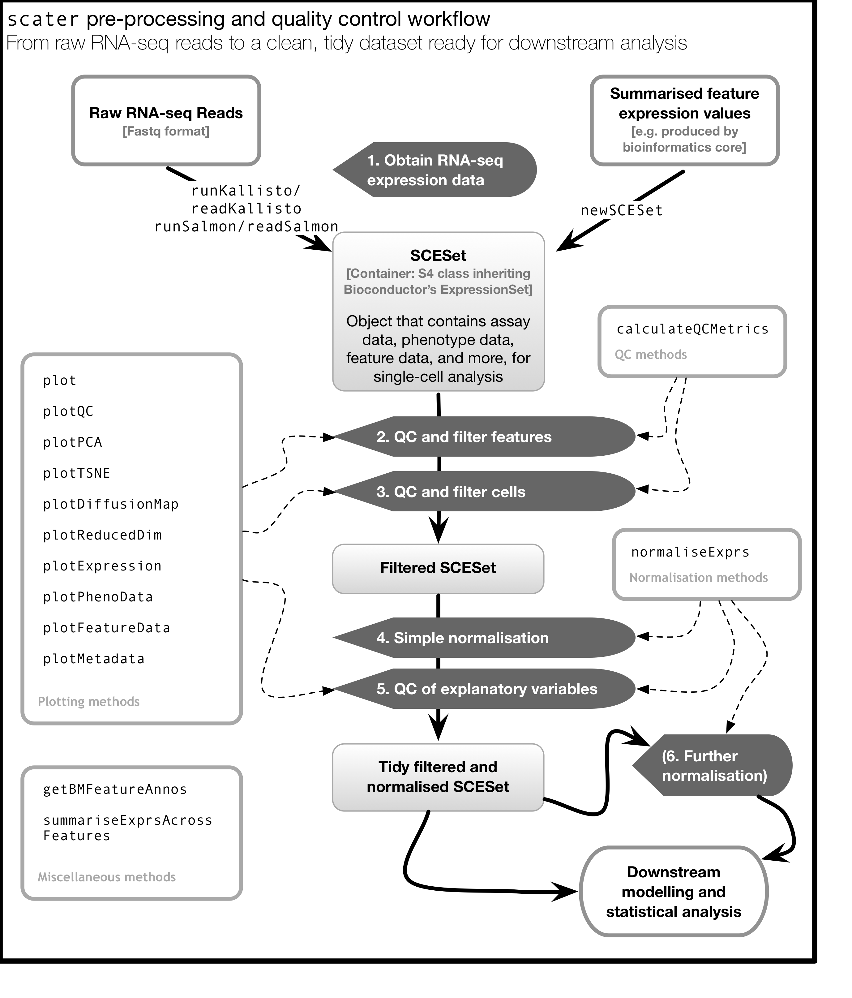 Diagram outlining the scater workflow