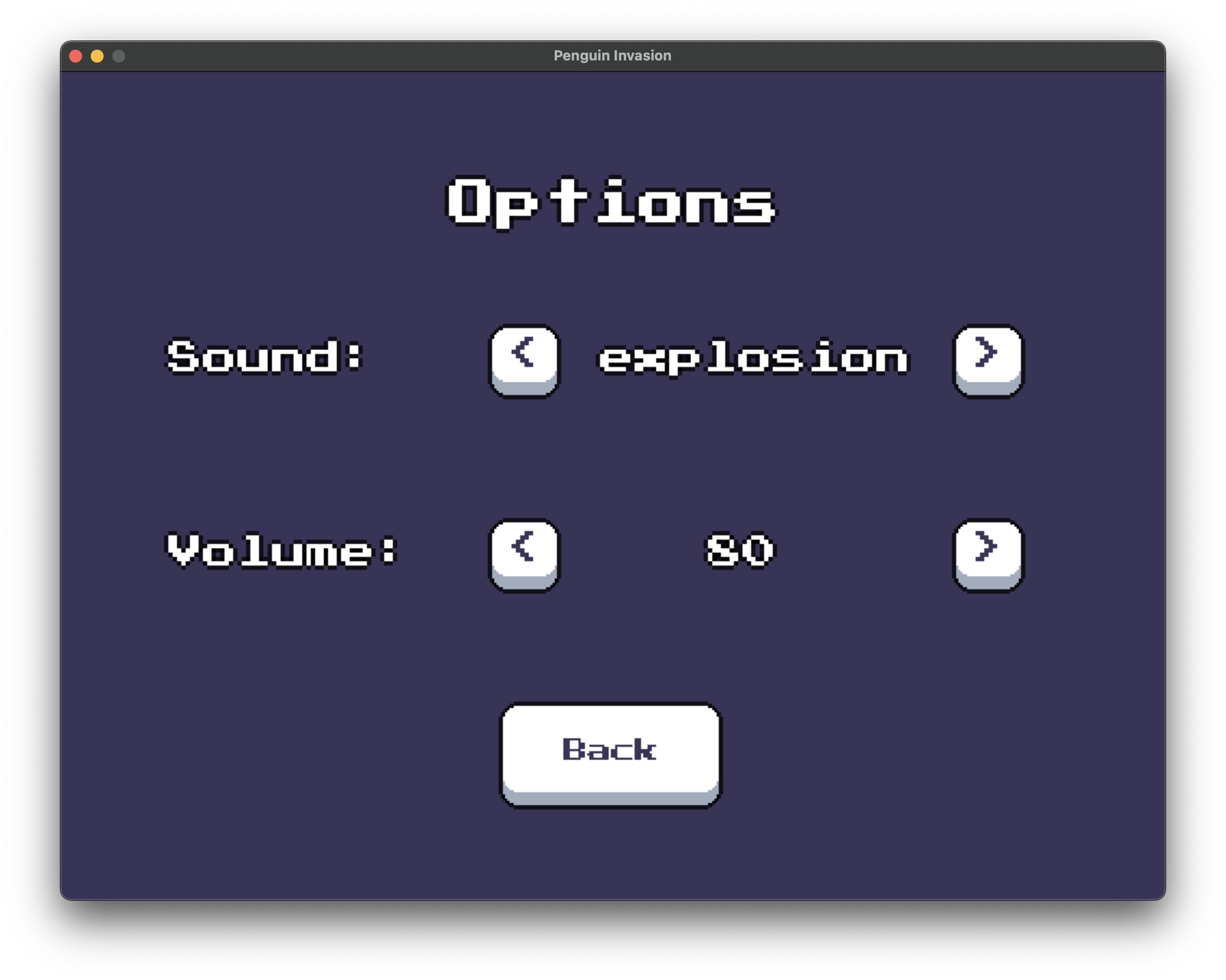 Image of the option menu