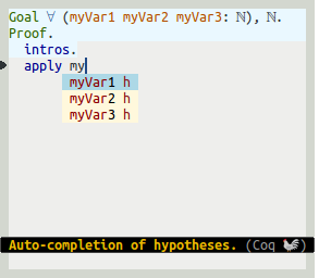 Auto-completion of hypotheses