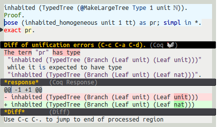 Diffs of unification errors