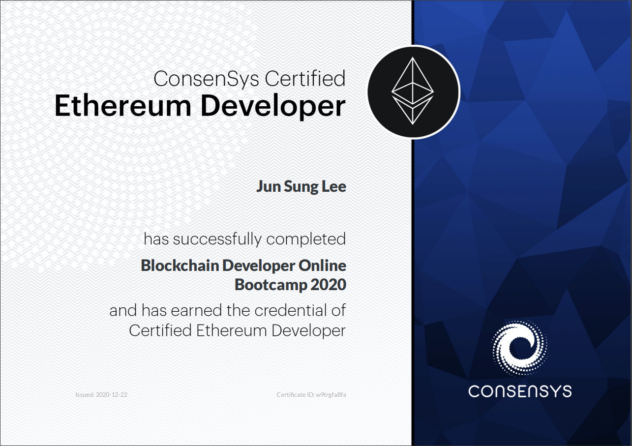 ConsenSys Certified Ethereum Developer