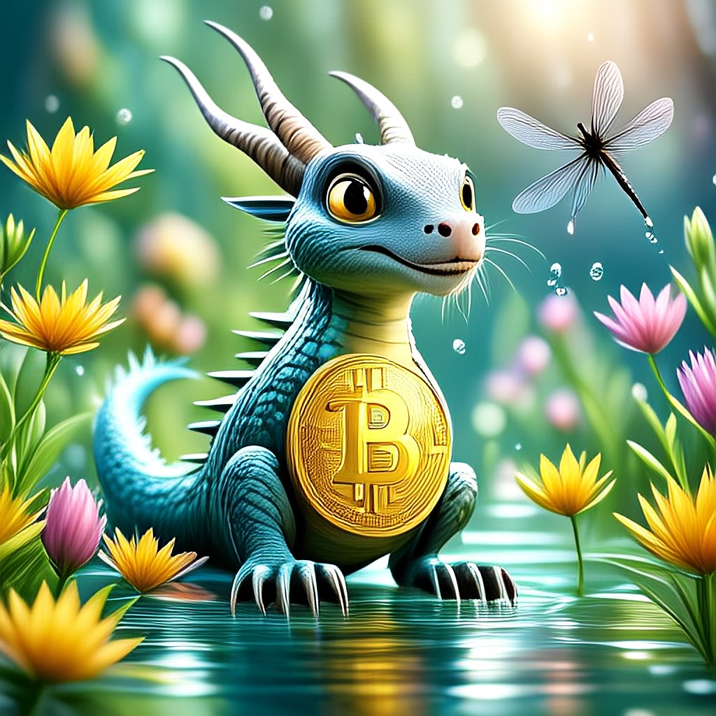 WildNFT #10: Mythical Possum in Water with Bitcoin