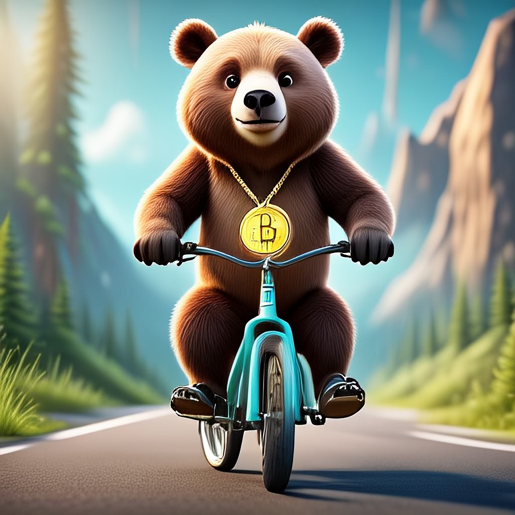 WildNFT #35: Bear on Road with Bike