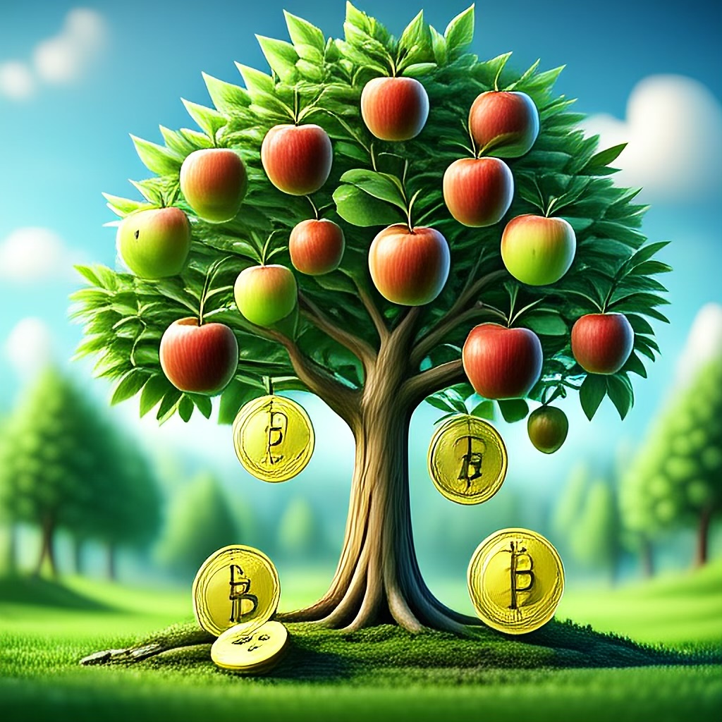 WildNFT #36: Apple Tree in Garden with Bitcoin