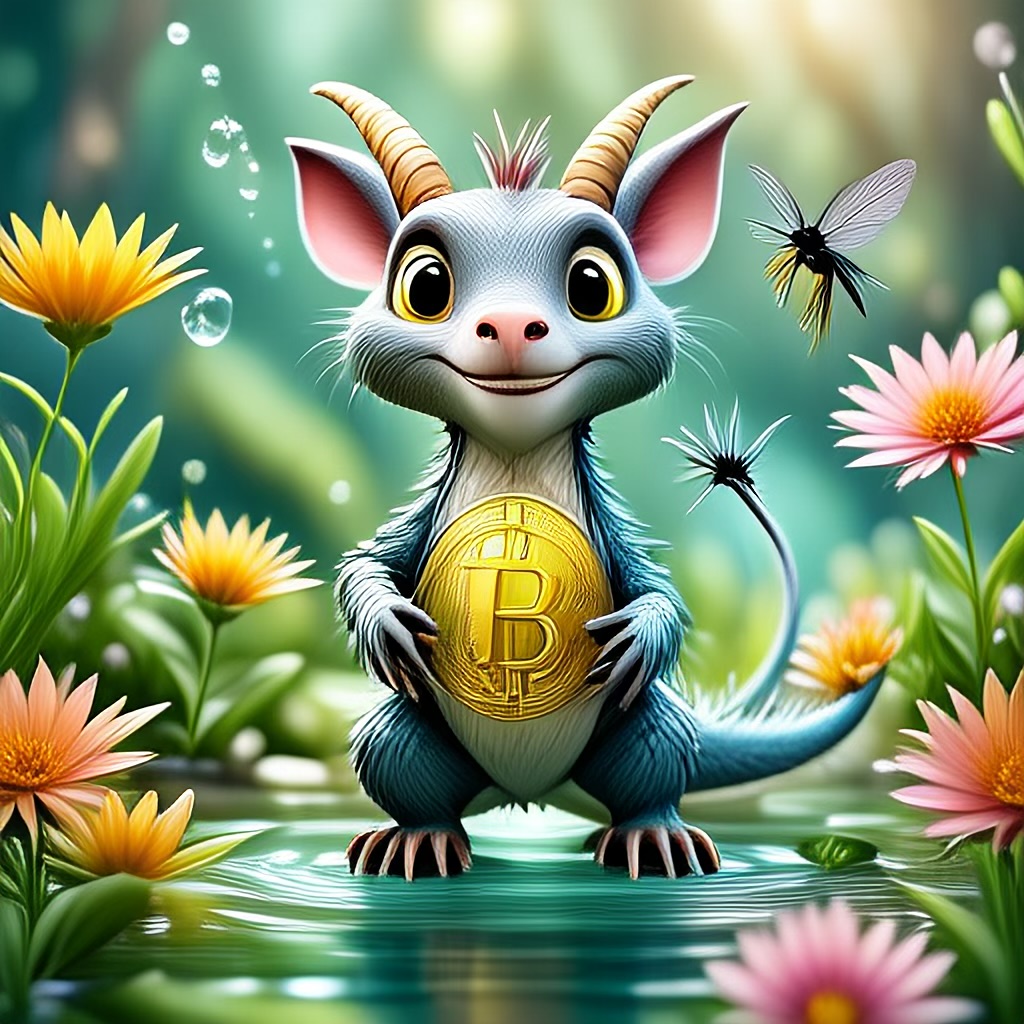 WildNFT #57: Mythical Possum in Magical Water with Bitcoin