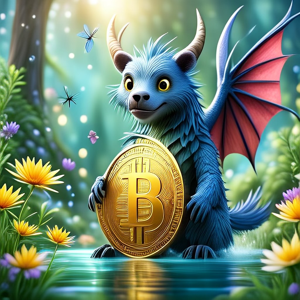 WildNFT #78: Mythical Bear in Magical Forest with Bitcoin