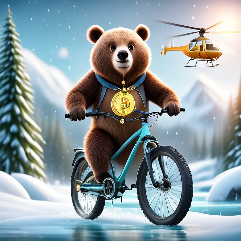 WildNFT #80: Bear on Ice River with Bike