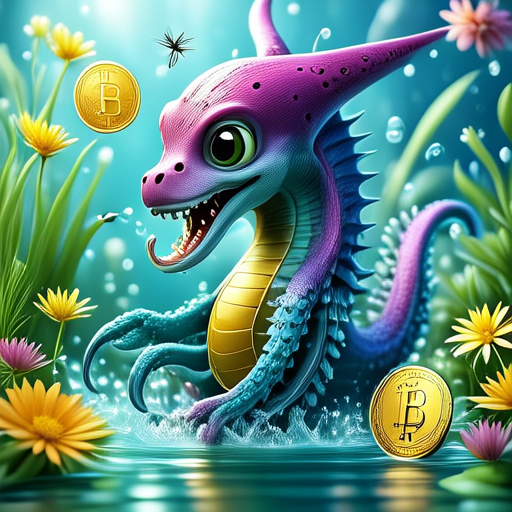 WildNFT #9: Mythical Octopus in Water with Bitcoin