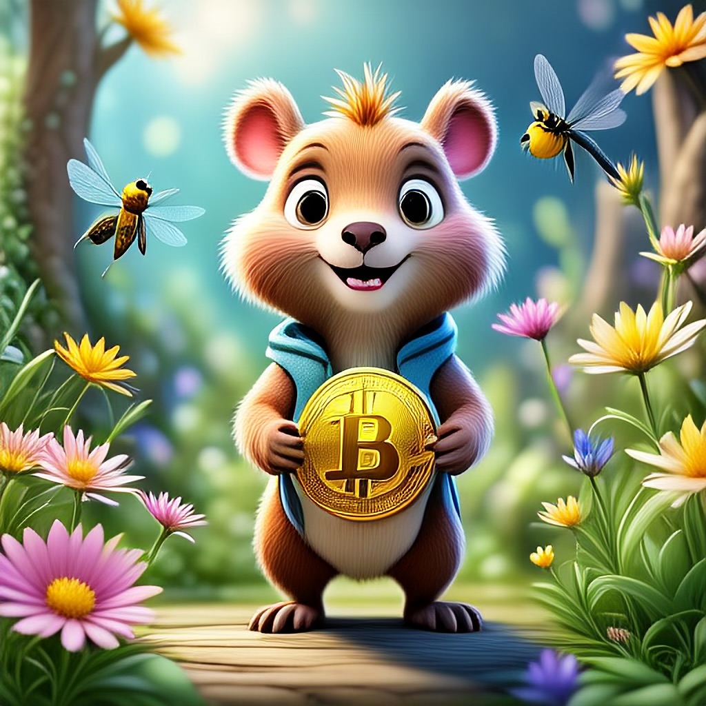 WildNFT #96: Hamster in Garden with Bitcoin